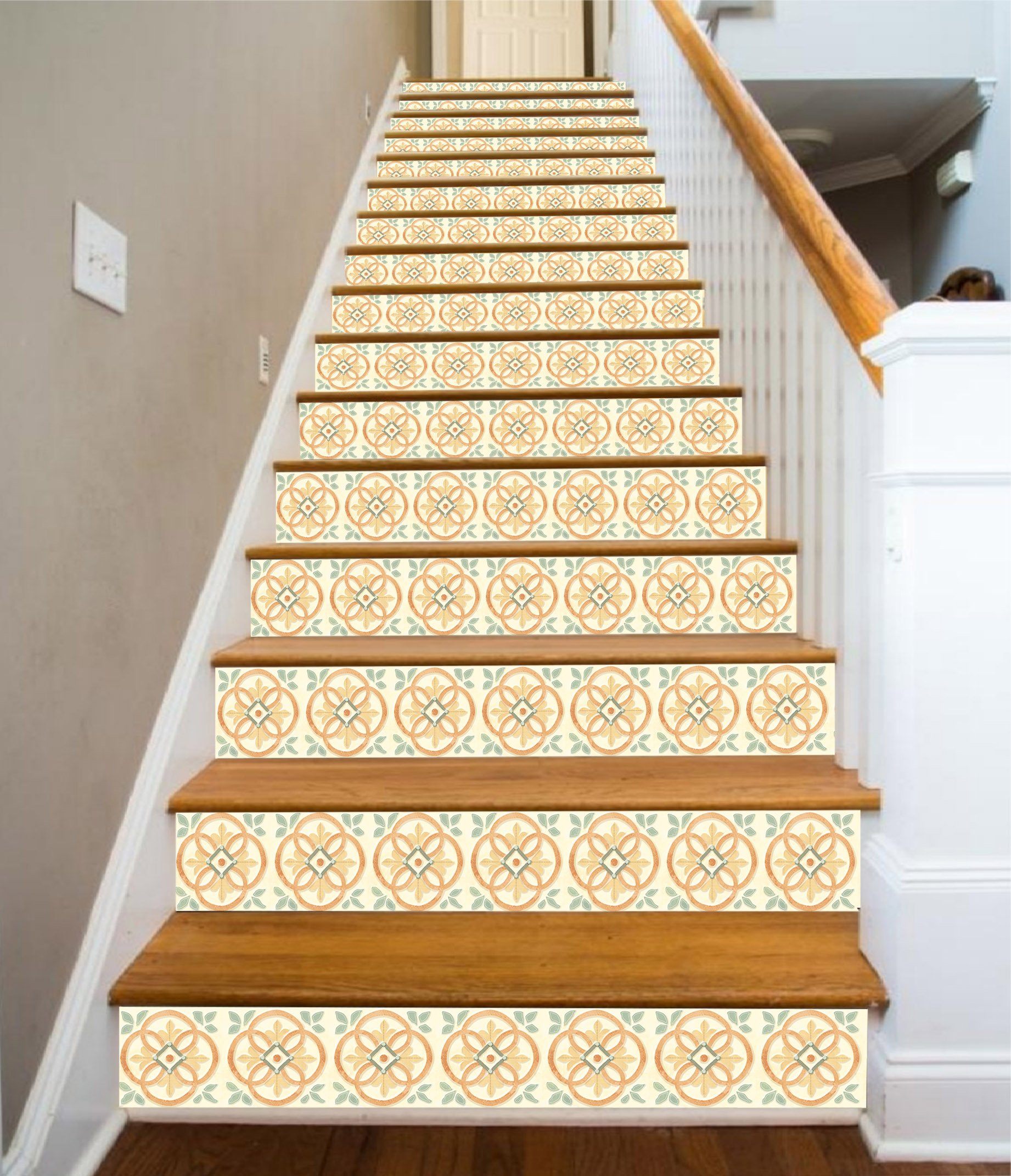 3D Yellow Pattern 143 Stair Risers Wallpaper AJ Wallpaper