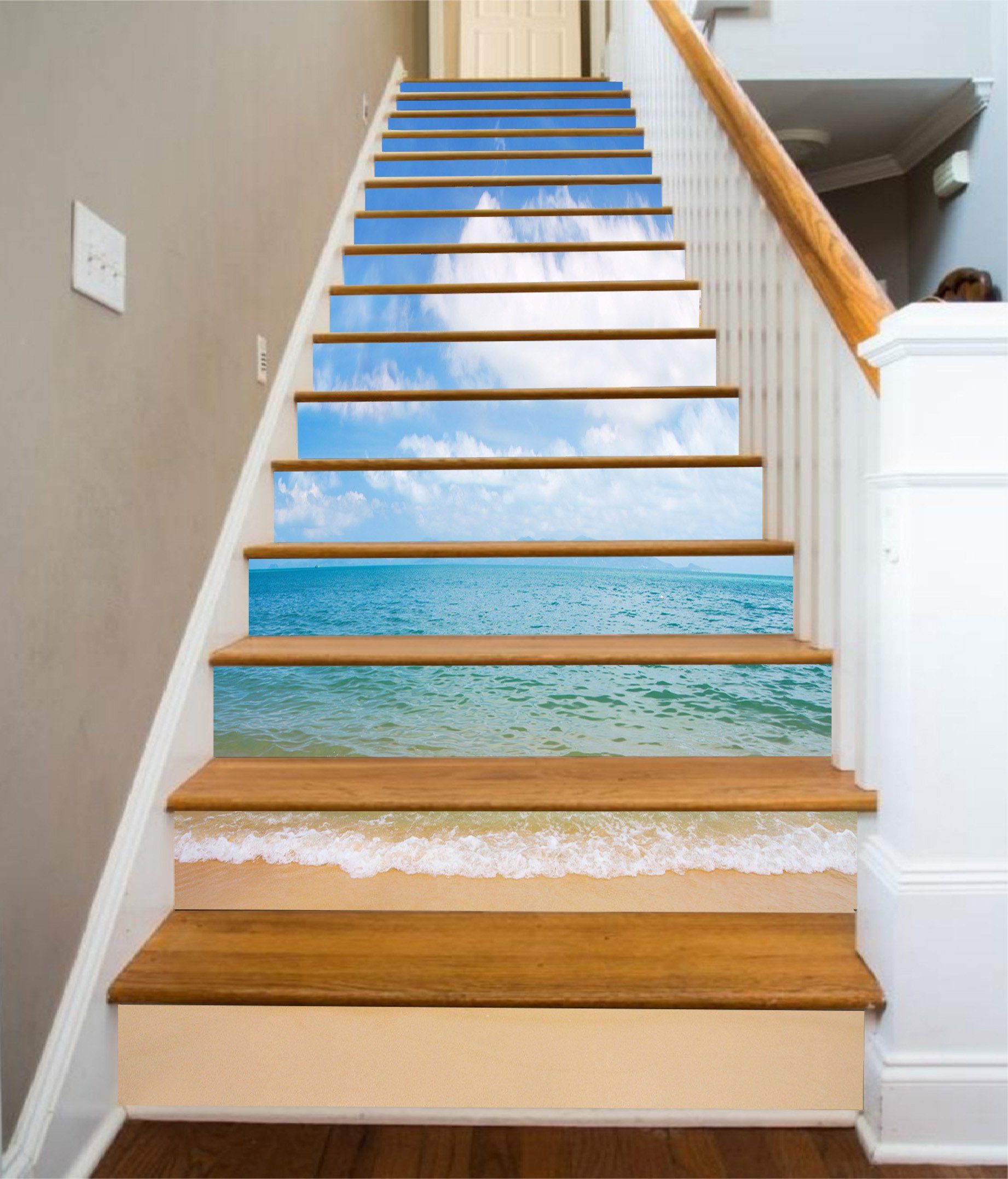 3D Peace Beach Scenery 1179 Stair Risers Wallpaper AJ Wallpaper