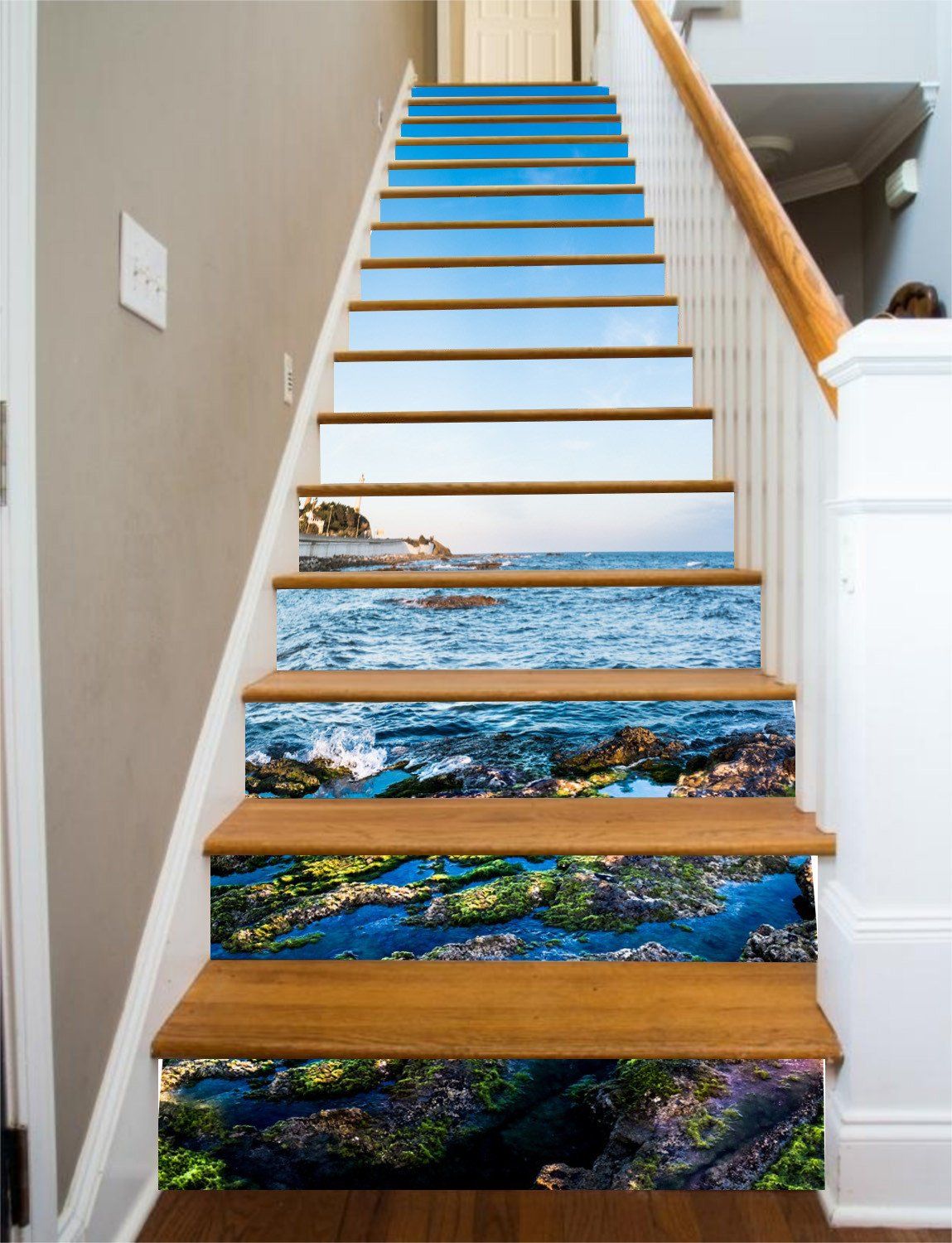 3D Seaside Color Swamp 492 Stair Risers Wallpaper AJ Wallpaper