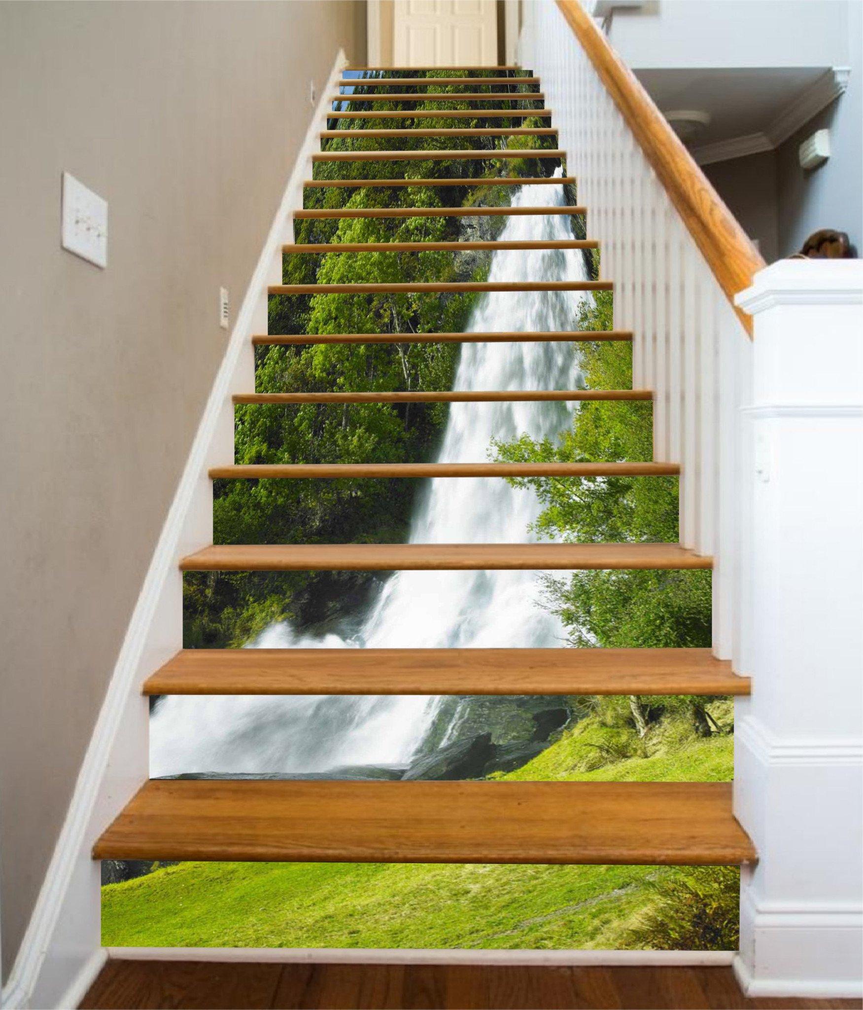 3D Pentium Waterfall 938 Stair Risers Wallpaper AJ Wallpaper