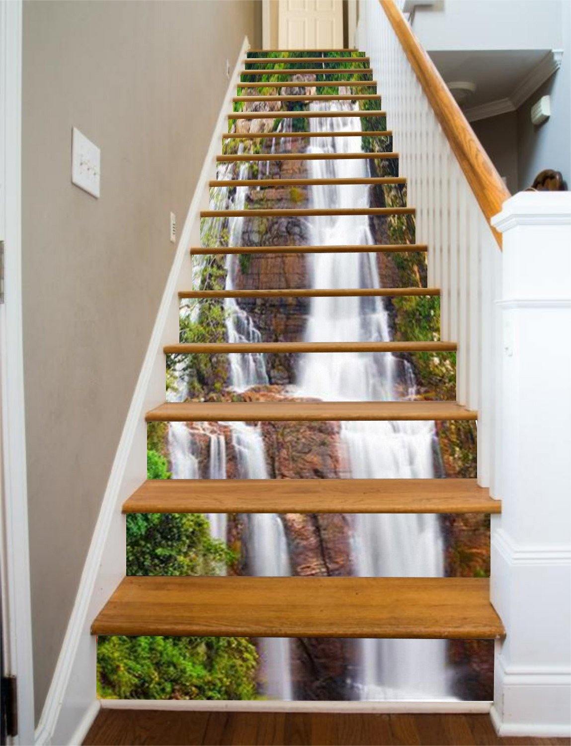 3D Rock Waterfalls 794 Stair Risers Wallpaper AJ Wallpaper