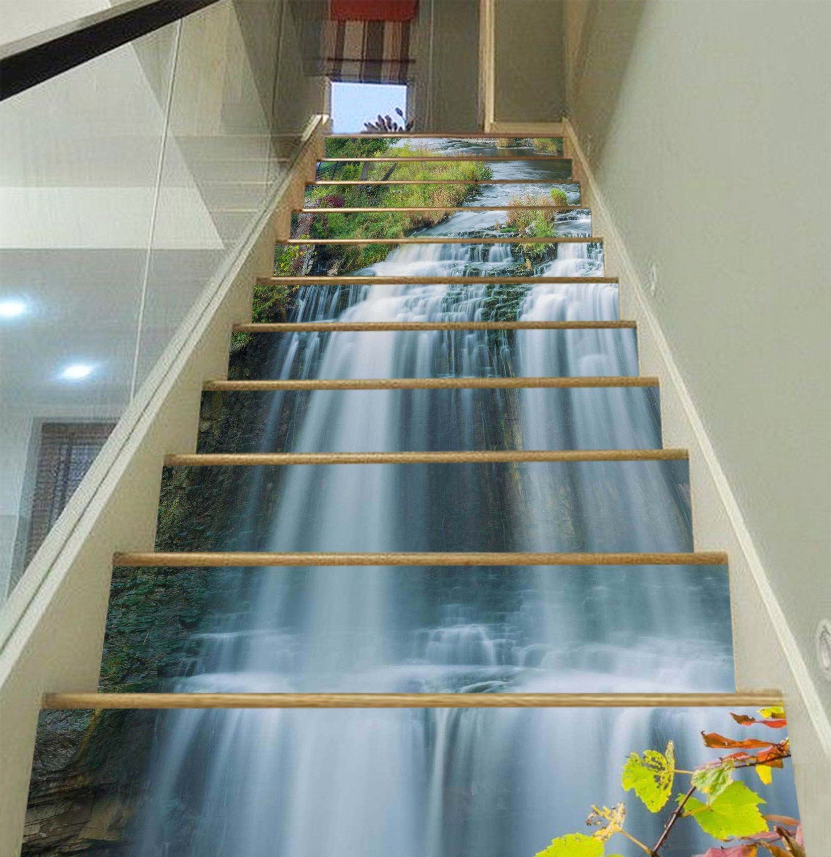 3D River Waterfalls 1597 Stair Risers Wallpaper AJ Wallpaper
