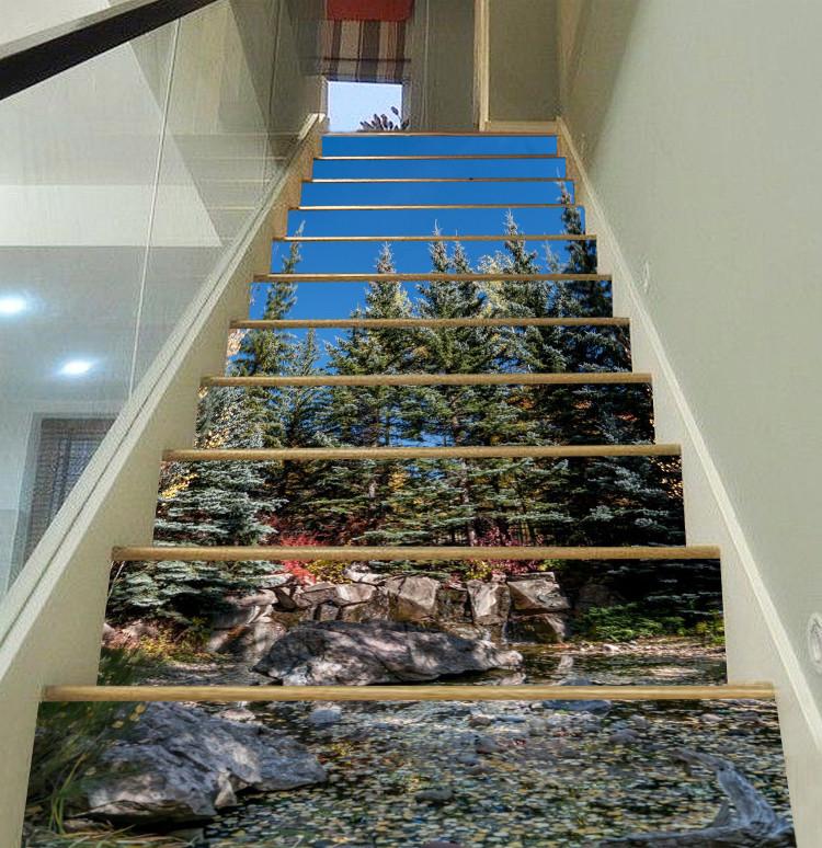 3D Forest Scenery 30 Stair Risers Wallpaper AJ Wallpaper