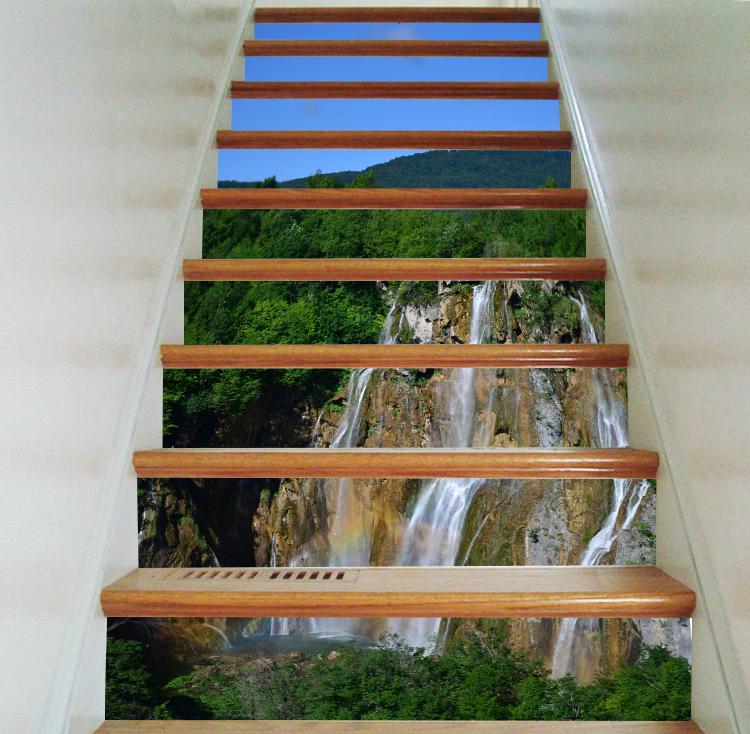 3D Waterfall 3422 Stair Risers Wallpaper AJ Wallpaper