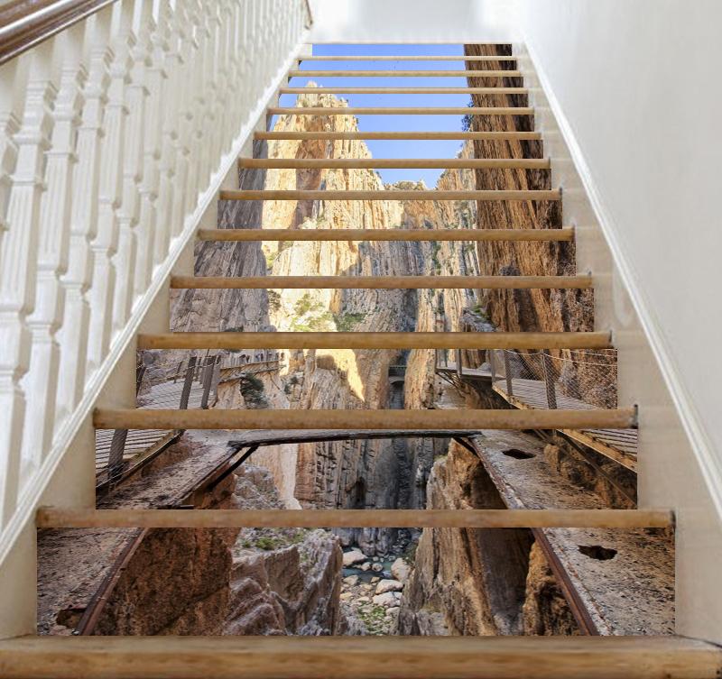 3D Precipice 986 Stair Risers Wallpaper AJ Wallpaper
