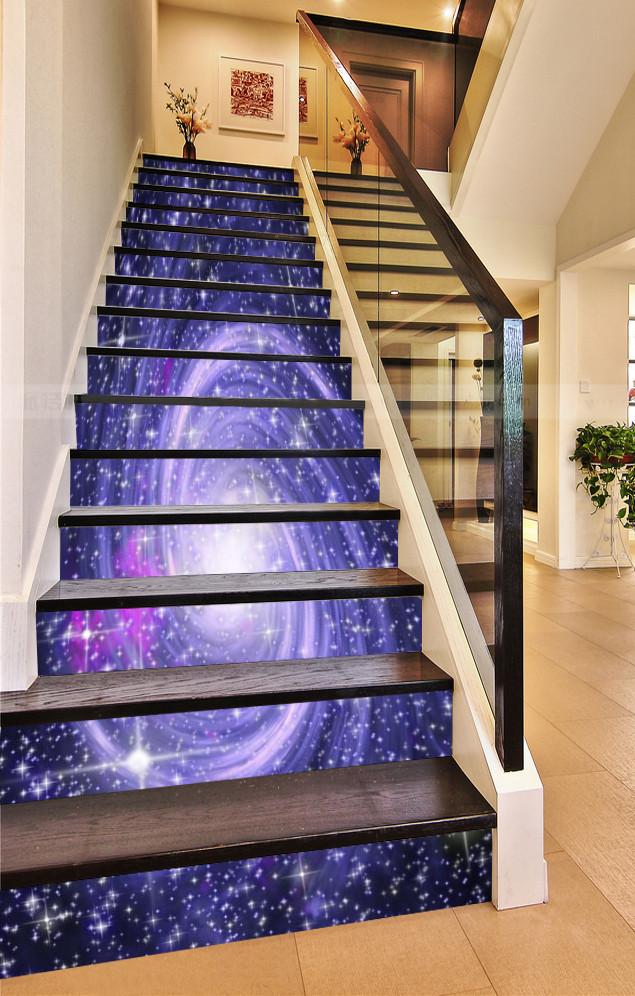 3D Shining Stars Spiral Nebula 594 Stair Risers Wallpaper AJ Wallpaper