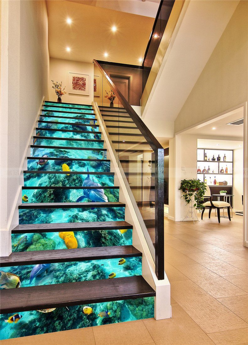 3D Seabed Scenery 590 Stair Risers Wallpaper AJ Wallpaper