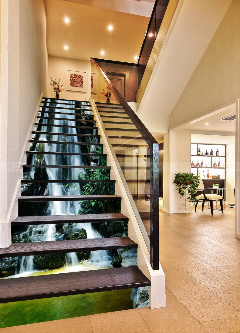 3D Waterfall Scenery 88 Stair Risers Wallpaper AJ Wallpaper
