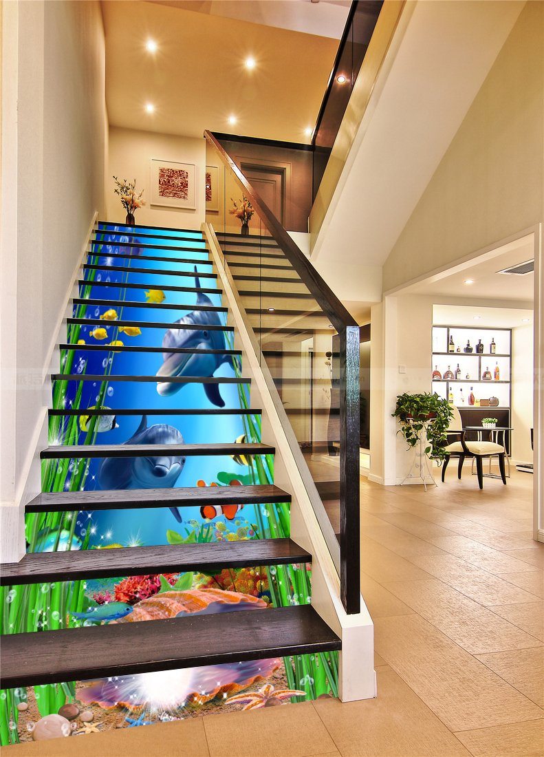3D Under The Sea 373 Stair Risers Wallpaper AJ Wallpaper