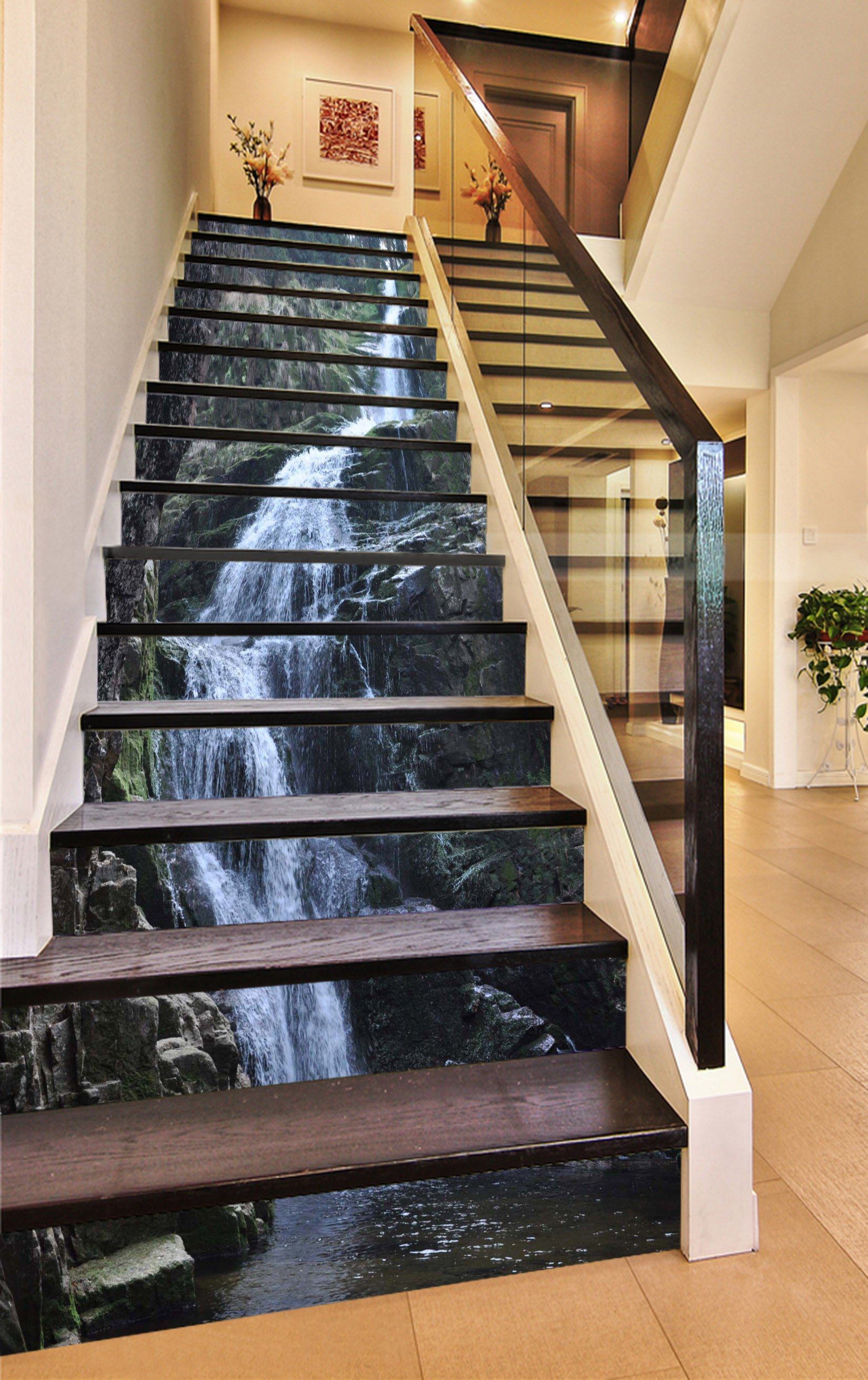 3D Rugged Creek 735 Stair Risers Wallpaper AJ Wallpaper