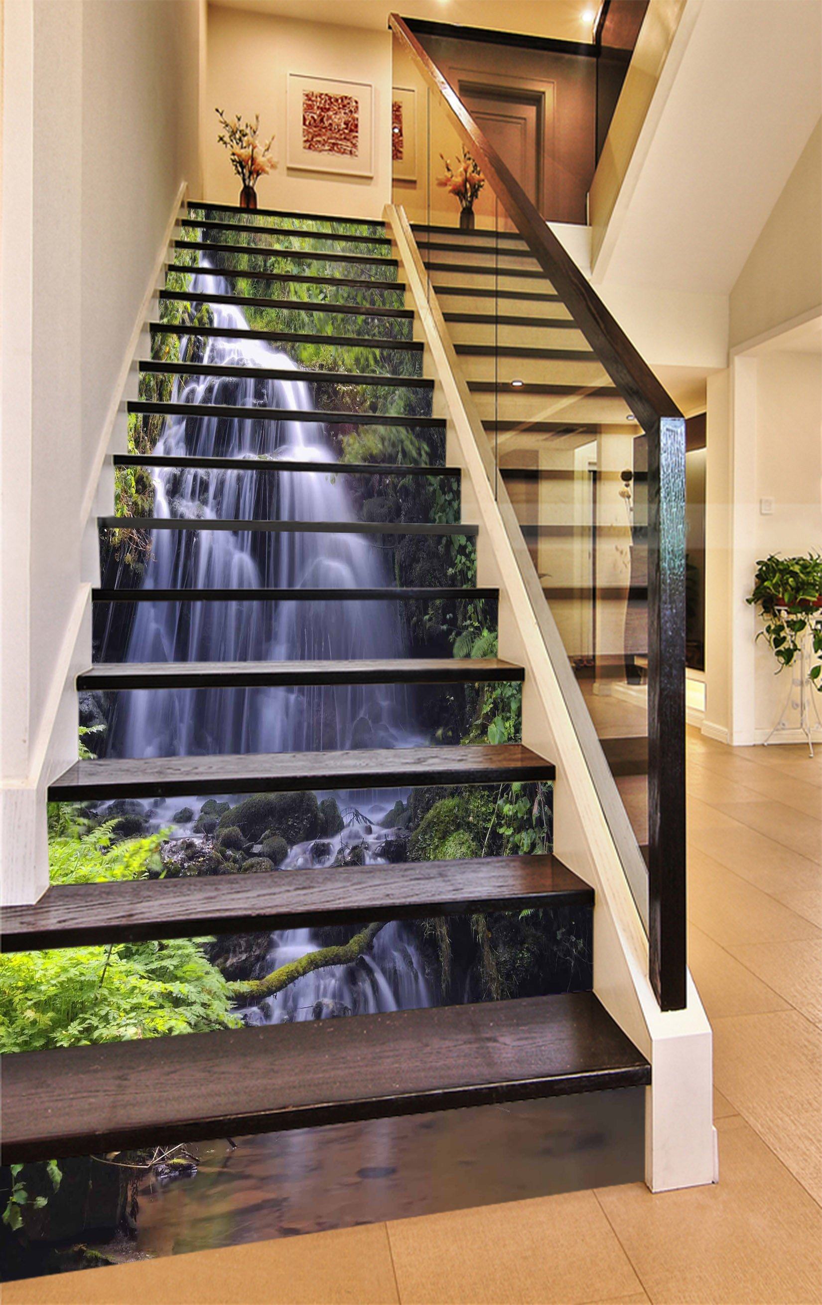 3D Creek Waterfall 1177 Stair Risers Wallpaper AJ Wallpaper