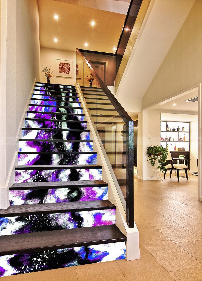 3D Fluctuating Color Stripes 209 Stair Risers Wallpaper AJ Wallpaper