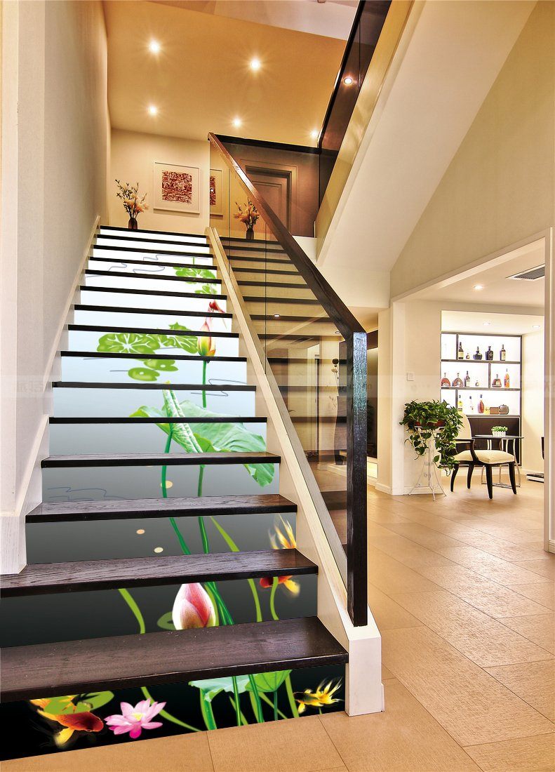 3D Lotus 9356 Stair Risers Wallpaper AJ Wallpaper