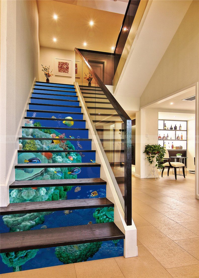 3D Magical Ocean World 419 Stair Risers Wallpaper AJ Wallpaper