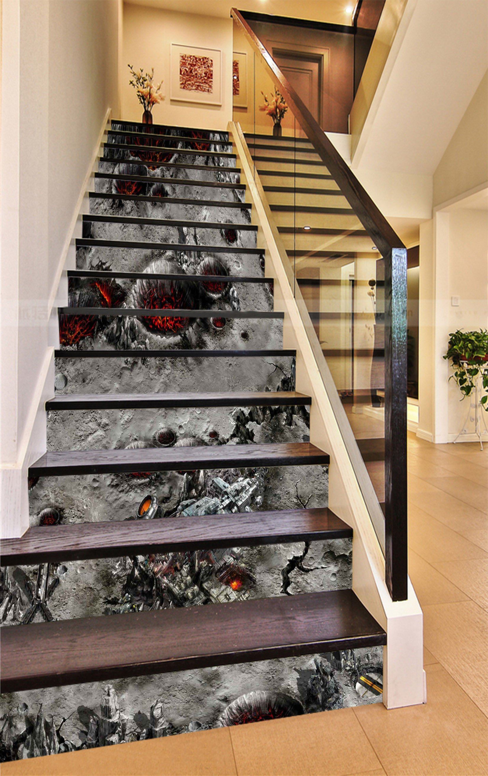 3D Alien Planet Scenery 714 Stair Risers Wallpaper AJ Wallpaper