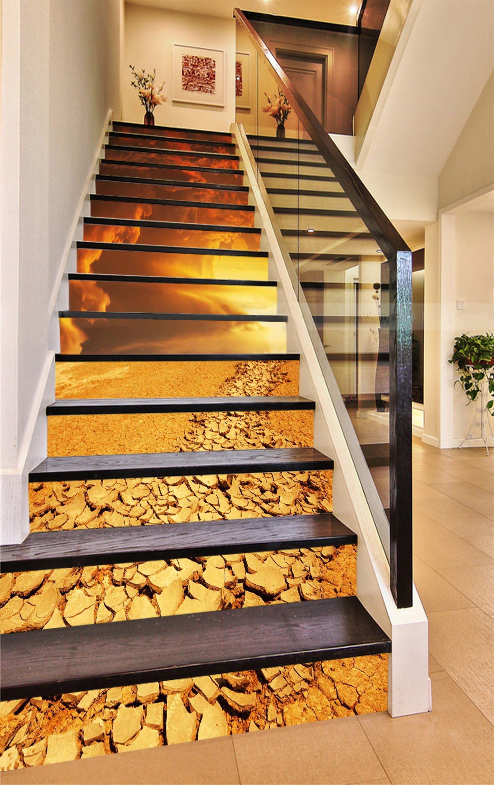 3D Cracking Land 1456 Stair Risers Wallpaper AJ Wallpaper