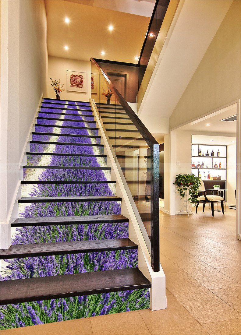 3D Flowers Field 20 Stair Risers Wallpaper AJ Wallpaper