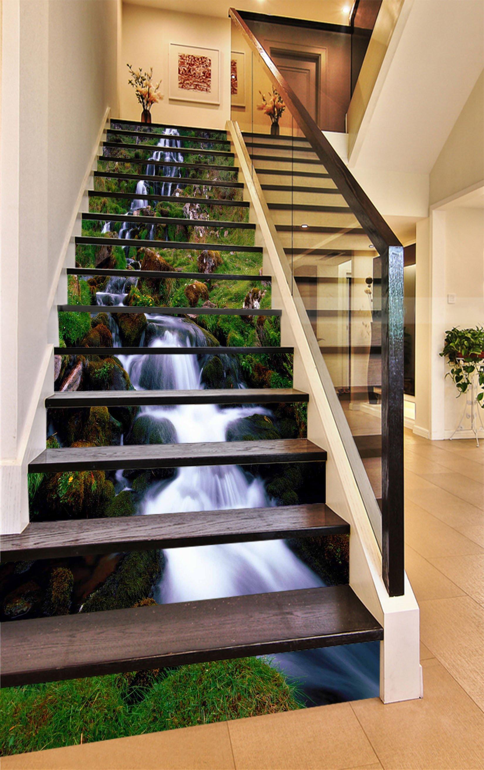 3D Beautiful Stream 1445 Stair Risers Wallpaper AJ Wallpaper