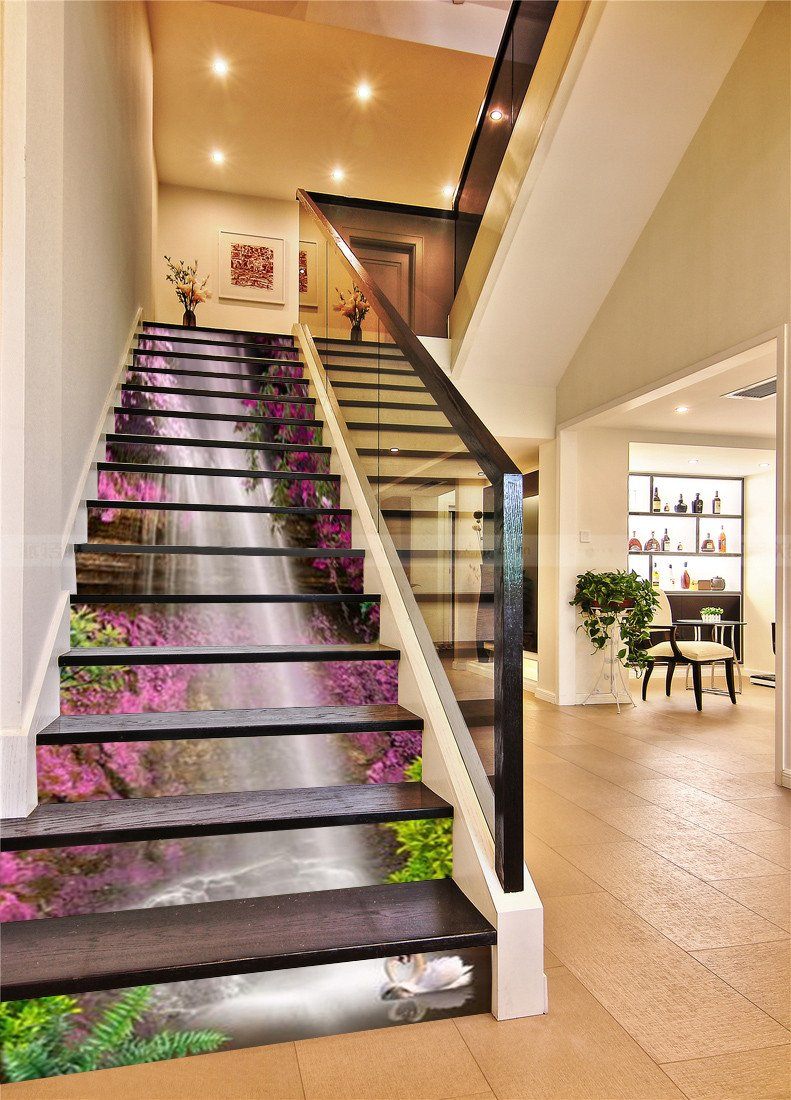 3D Waterfall Scenery 587 Stair Risers Wallpaper AJ Wallpaper
