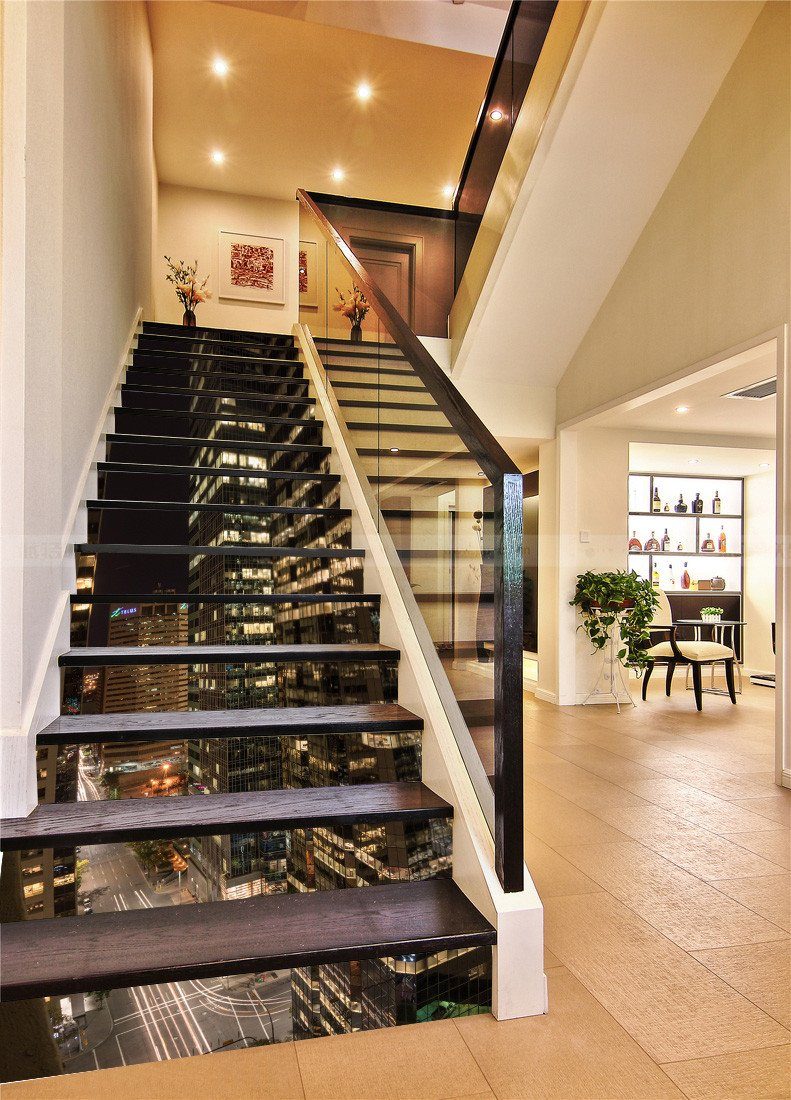 3D City Tall Buildings Street 14 Stair Risers Wallpaper AJ Wallpaper