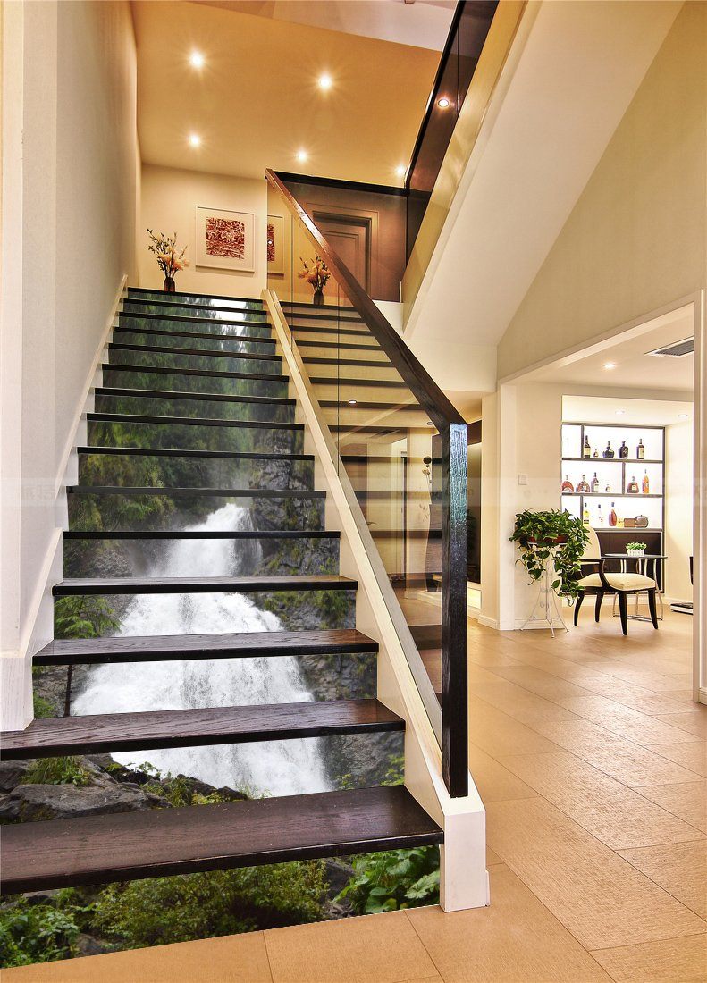 3D Waterfall 5267 Stair Risers Wallpaper AJ Wallpaper