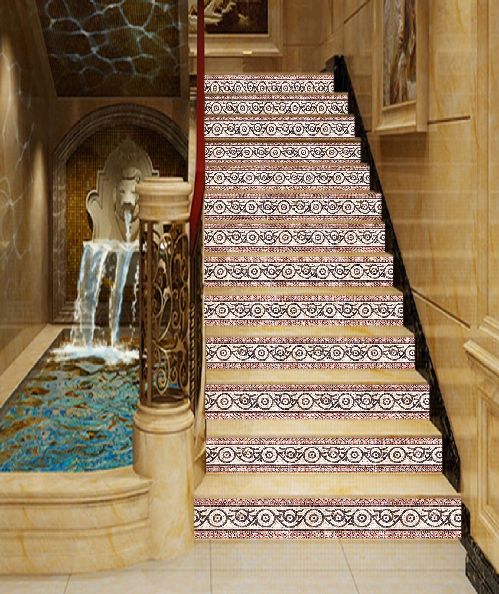 3D Slices Pattern 1687 Stair Risers Wallpaper AJ Wallpaper