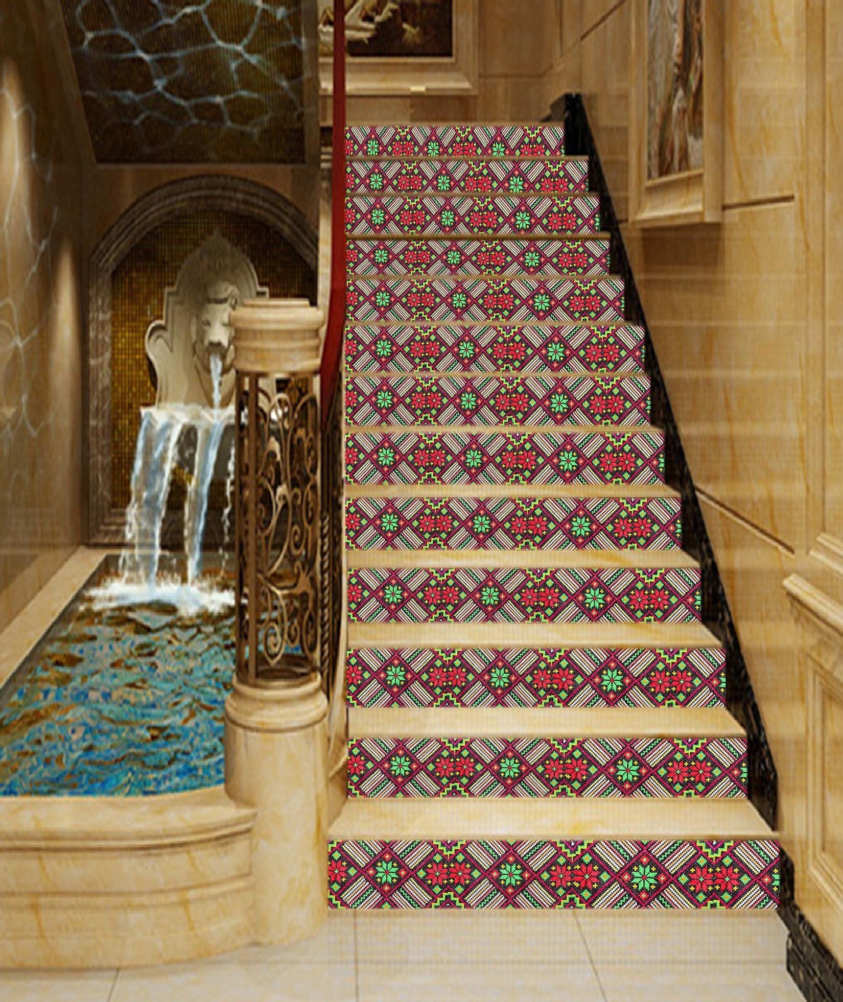 3D Retro Pattern 1028 Stair Risers Wallpaper AJ Wallpaper