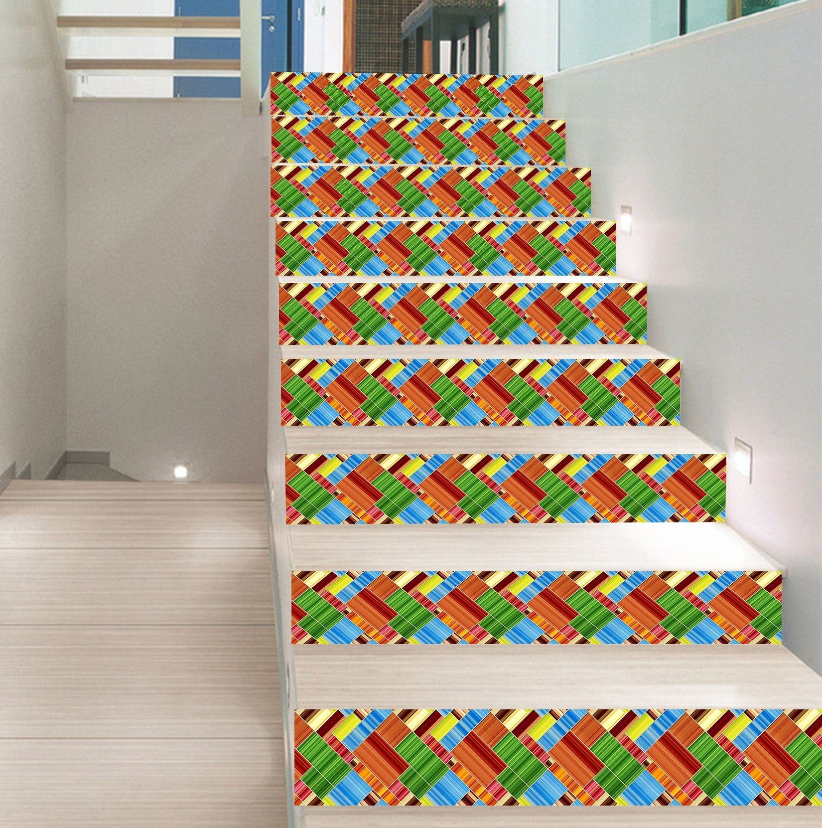 3D Color Mosaic 342 Stair Risers Wallpaper AJ Wallpaper