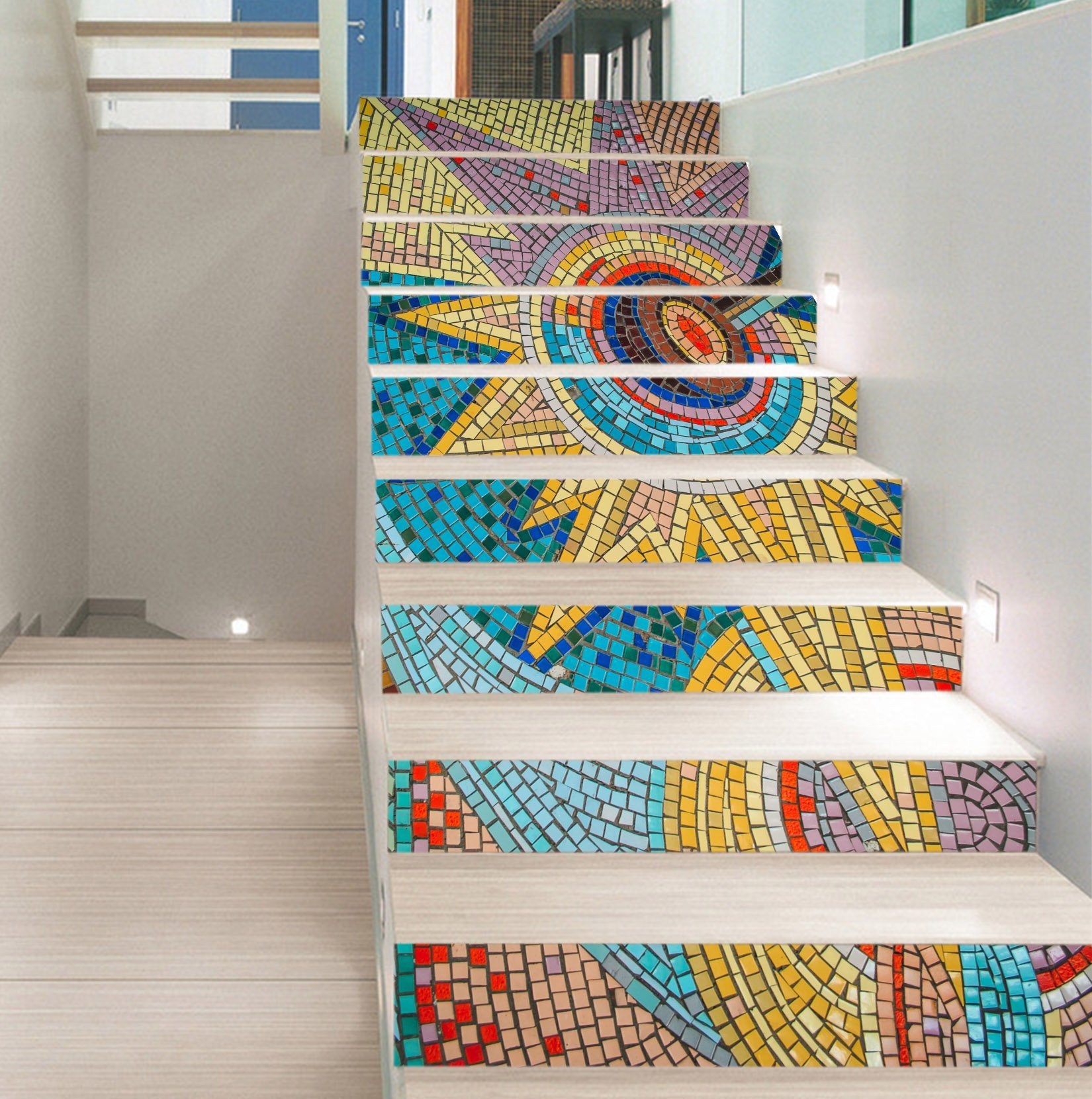 3D Mosaic Pattern 372 Stair Risers Wallpaper AJ Wallpaper