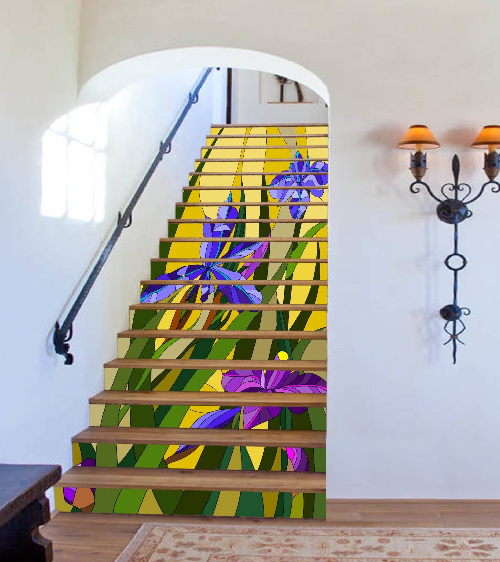 3D Flowers 340 Stair Risers Wallpaper AJ Wallpaper