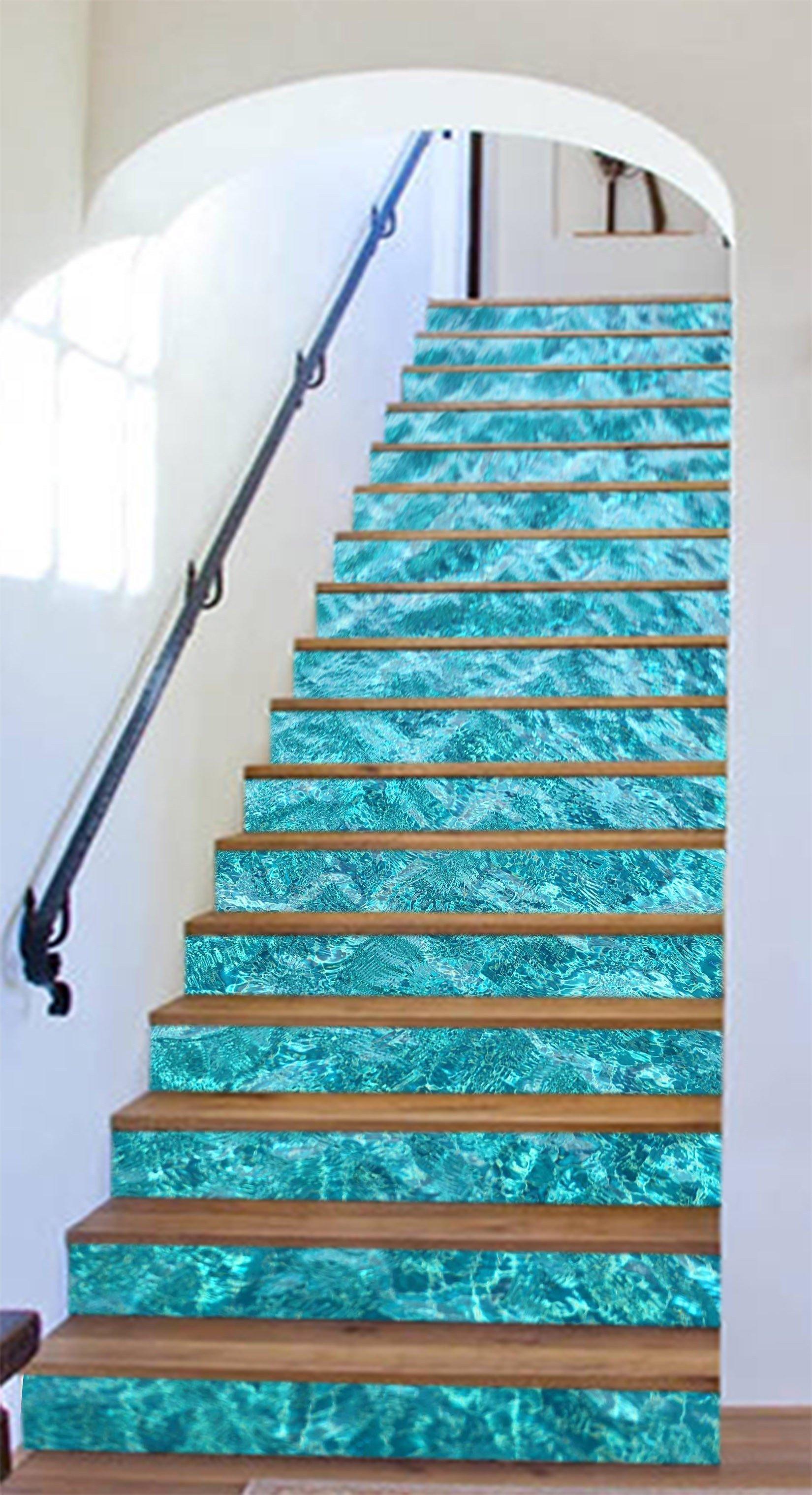 3D Crystal Clear Sea Water 810 Stair Risers Wallpaper AJ Wallpaper