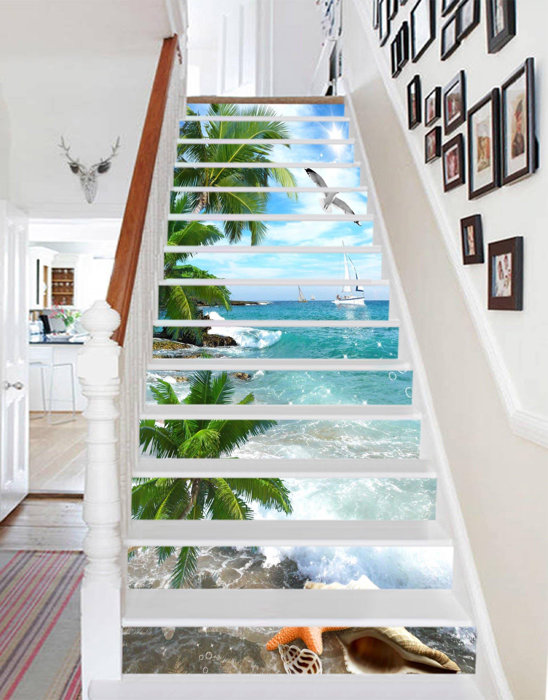 3D Sea Scenery 1499 Stair Risers Wallpaper AJ Wallpaper