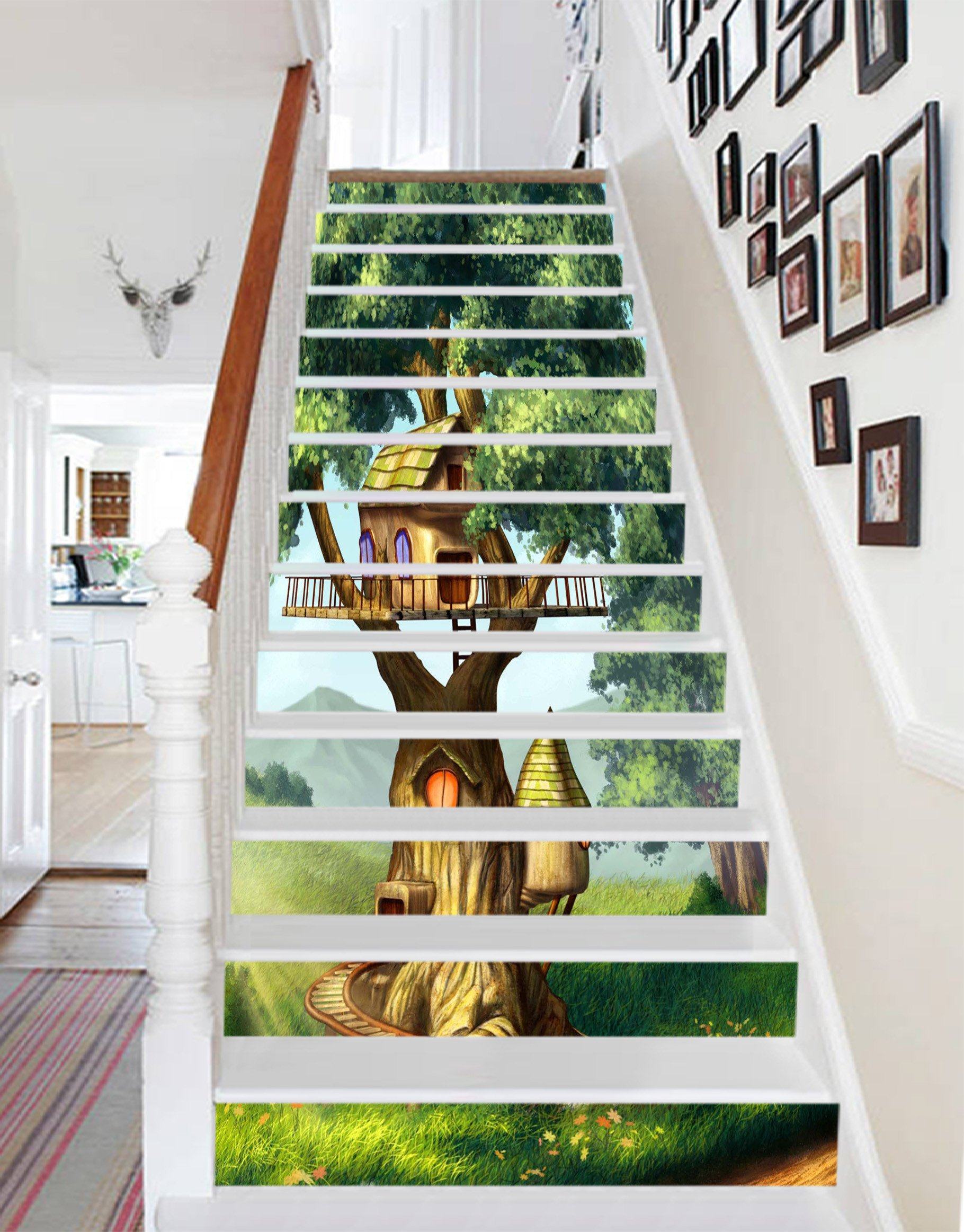 3D Lovely Tree House 1254 Stair Risers Wallpaper AJ Wallpaper