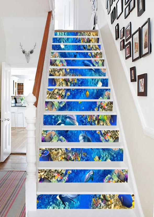 3D Wonderful Ocean World 771 Stair Risers Wallpaper AJ Wallpaper