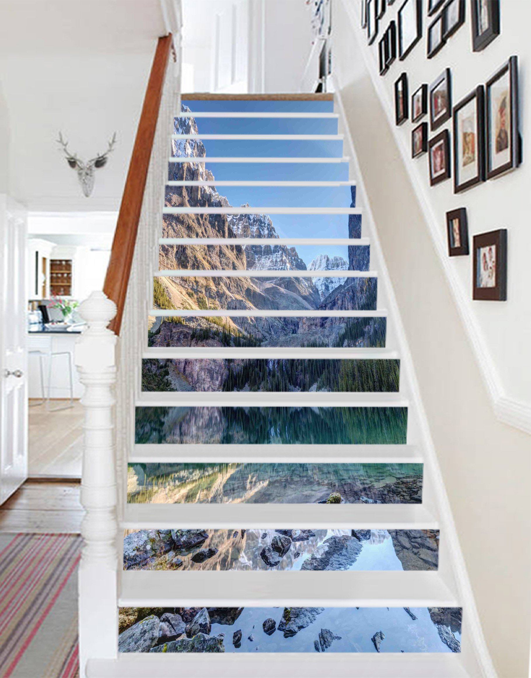 3D Pretty Clear Lake 878 Stair Risers Wallpaper AJ Wallpaper