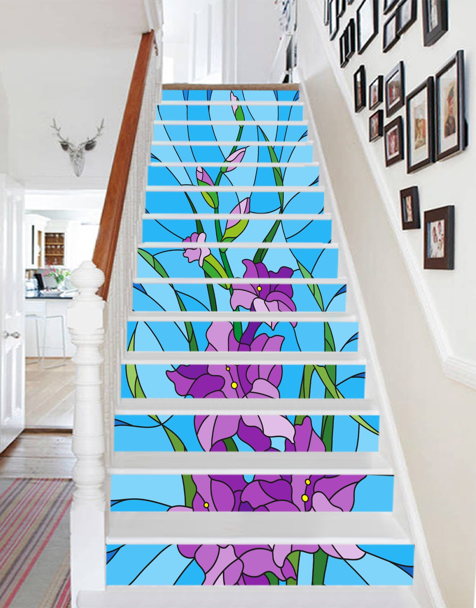 3D Violet 6439 Stair Risers Wallpaper AJ Wallpaper