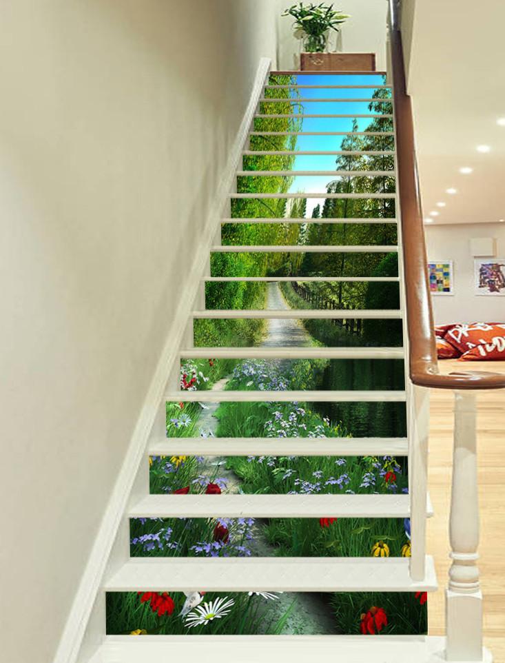 3D Countryside Scenery 588 Stair Risers Wallpaper AJ Wallpaper