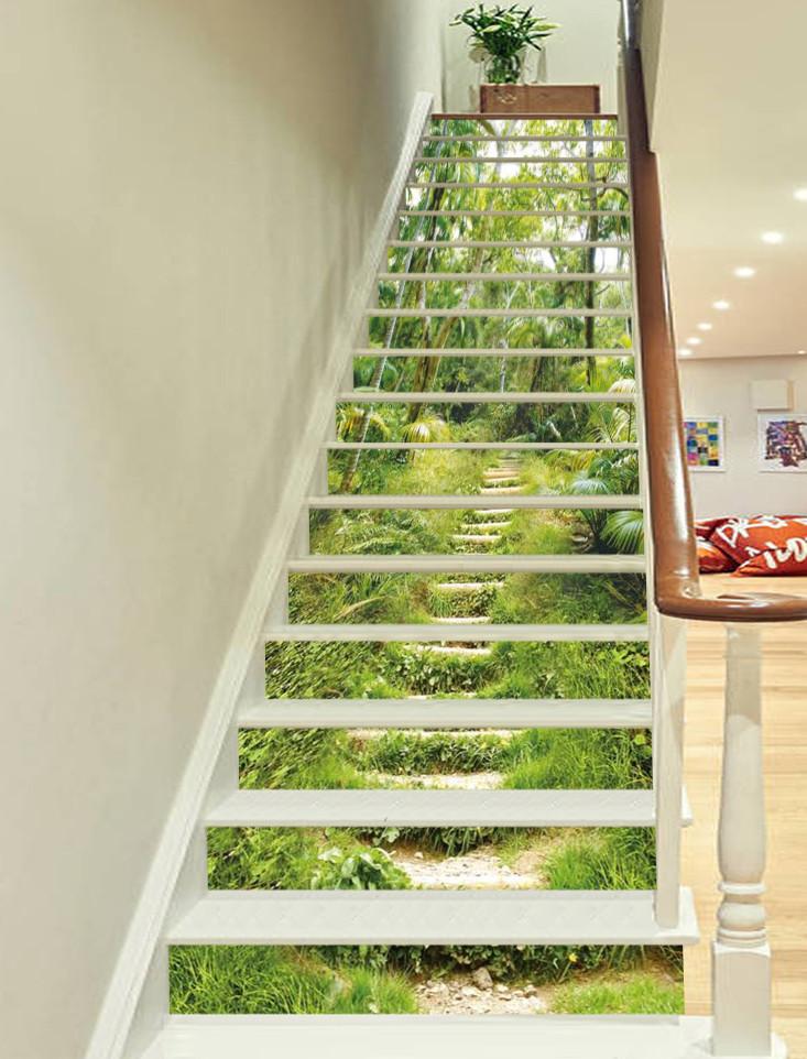 3D Forest Stairs 798 Stair Risers Wallpaper AJ Wallpaper