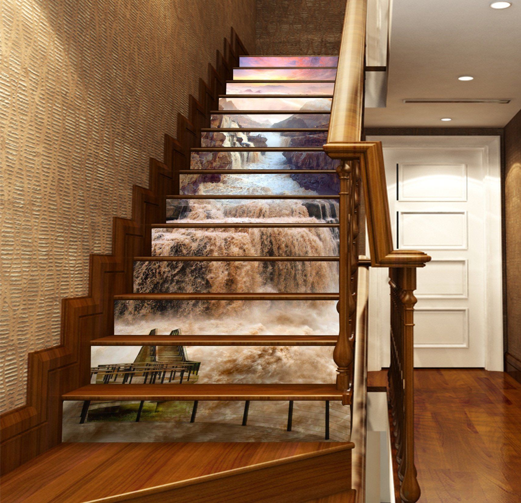 3D Pentium Muddy River 965 Stair Risers Wallpaper AJ Wallpaper