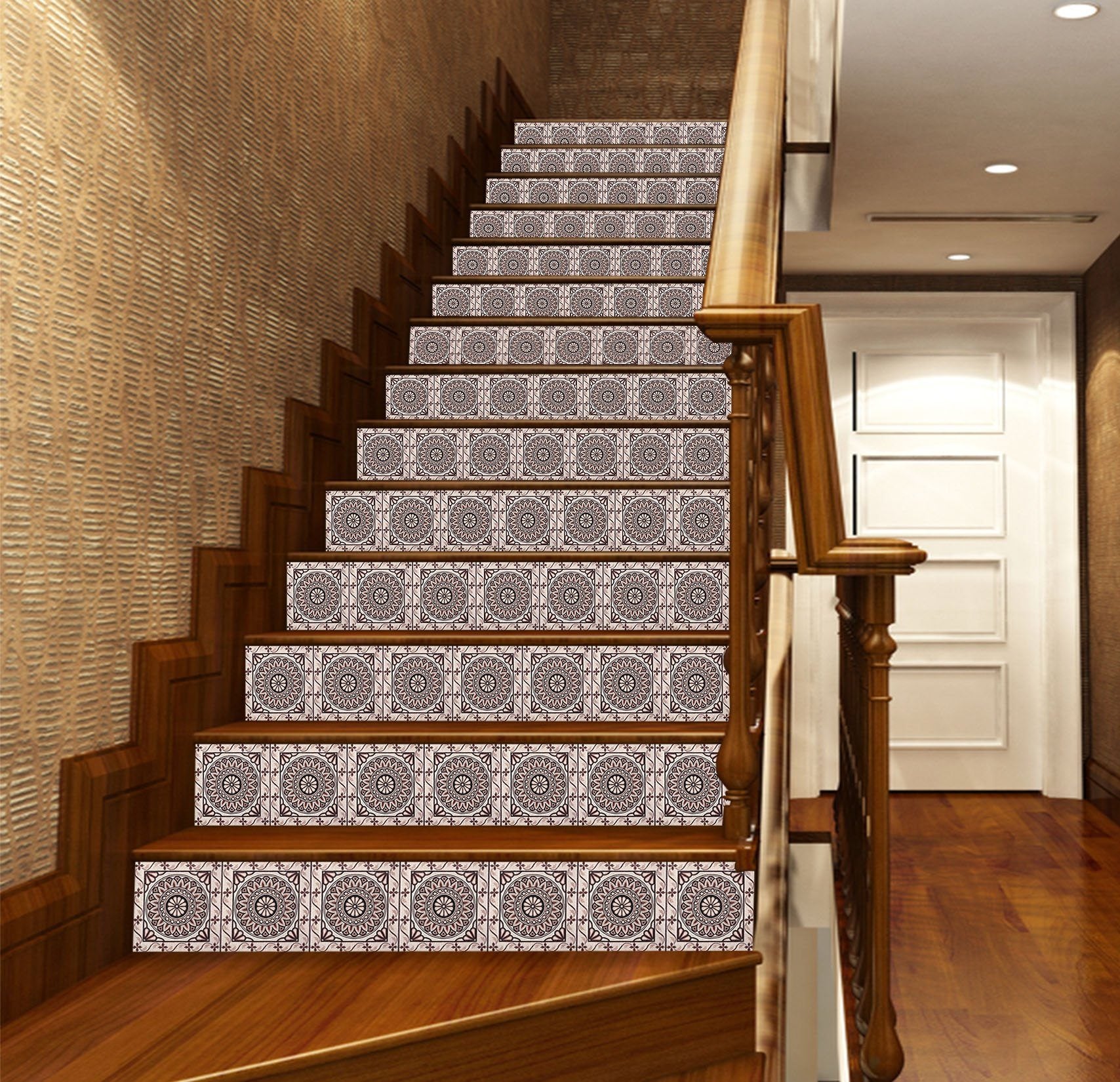 3D Vintage Flower Pattern 1668 Stair Risers Wallpaper AJ Wallpaper