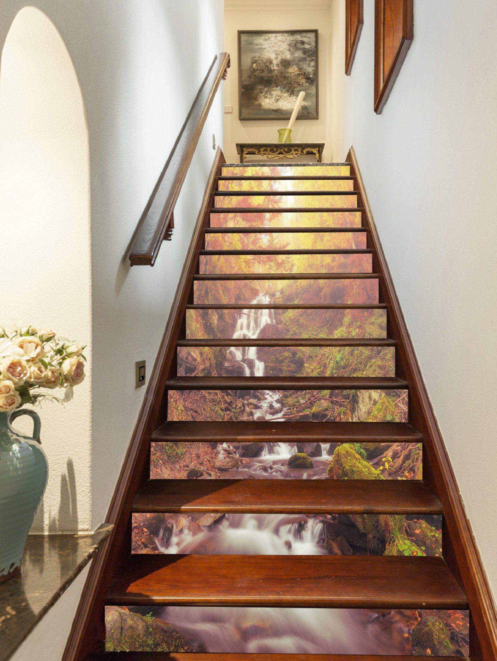 3D Forest River 1265 Stair Risers Wallpaper AJ Wallpaper