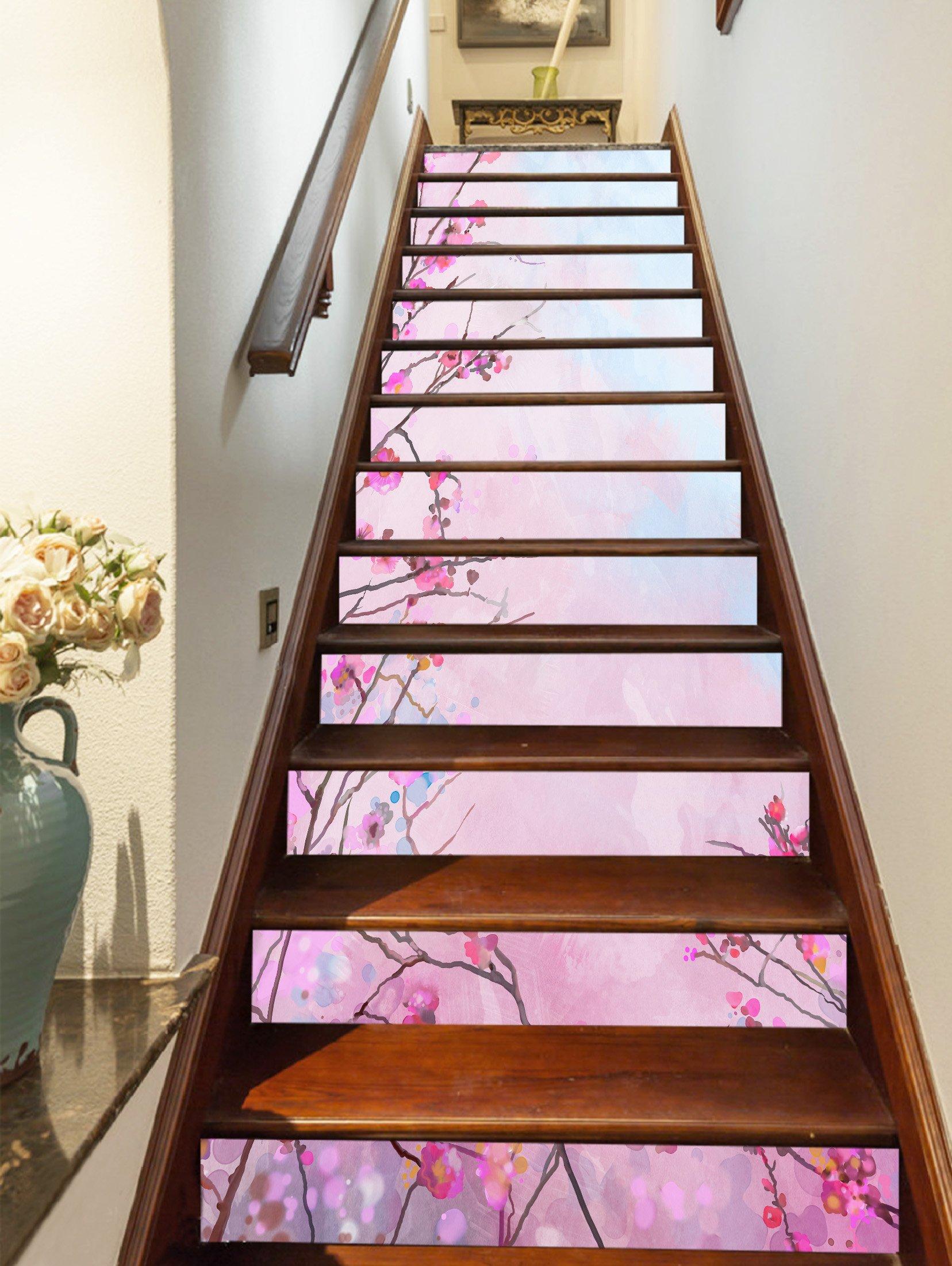 3D Flowers 528 Stair Risers Wallpaper AJ Wallpaper