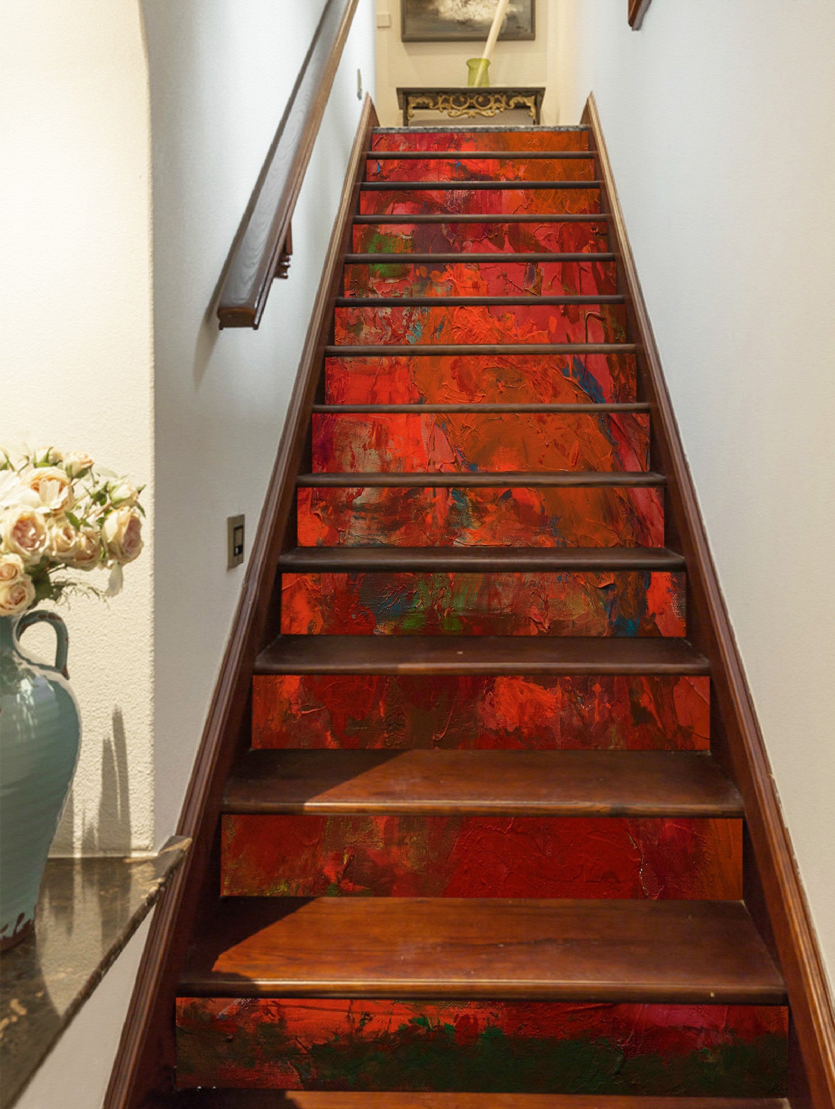 3D Red Abstract Oil Painting 90173 Allan P. Friedlander Stair Risers