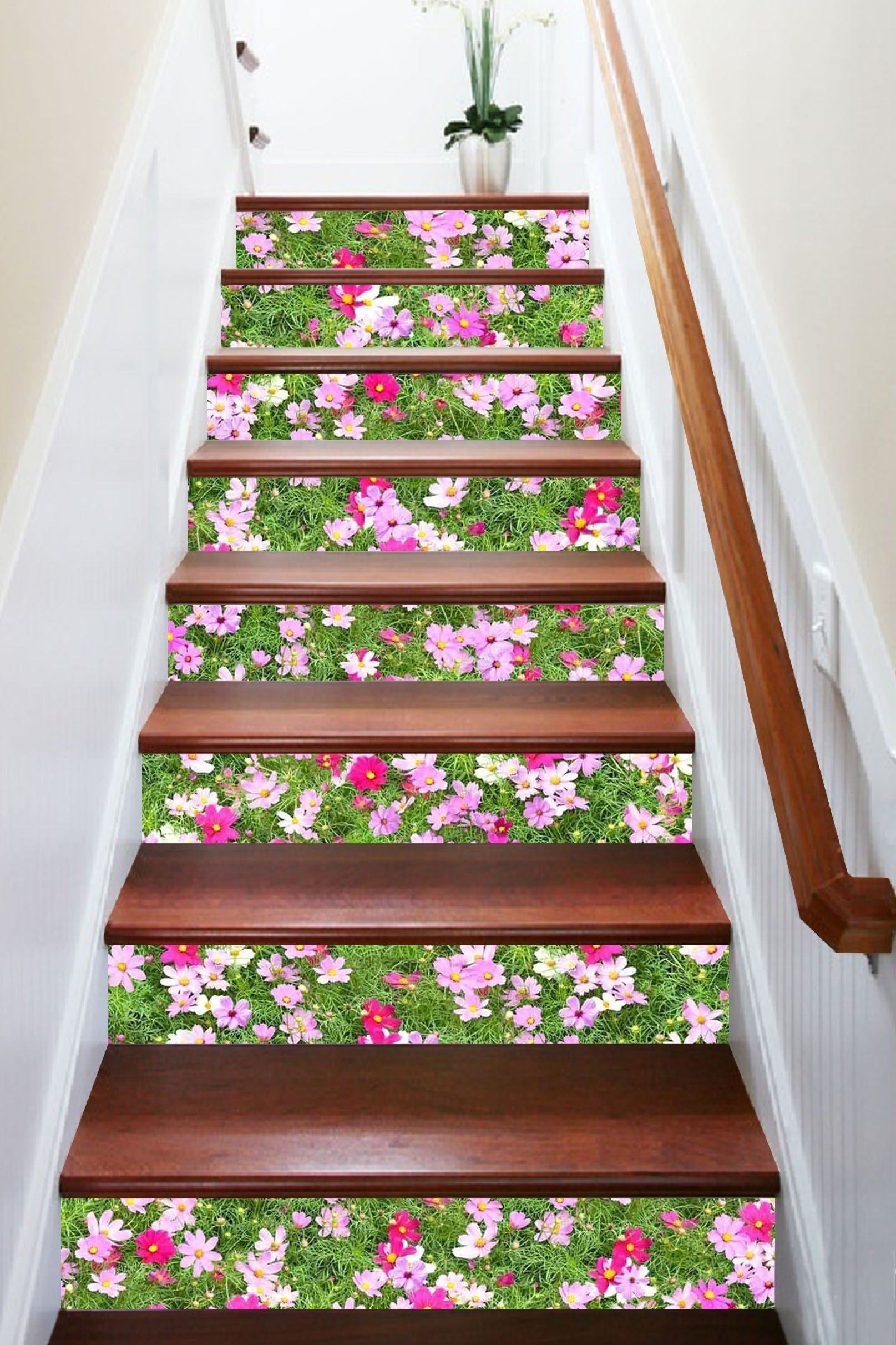 3D Grassland Flowers 1417 Stair Risers Wallpaper AJ Wallpaper
