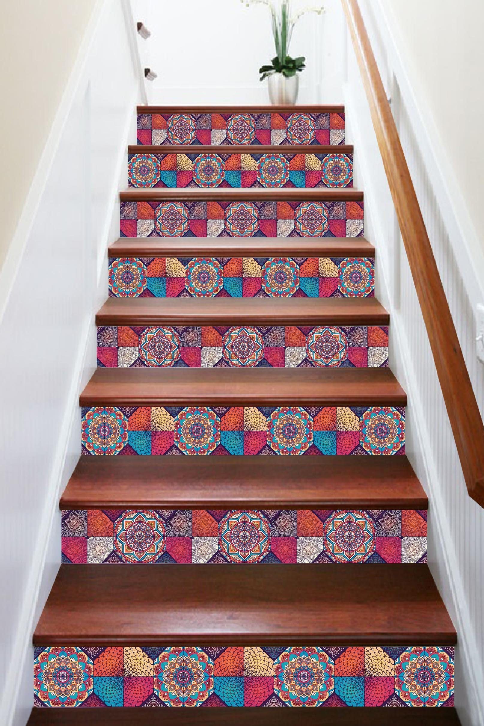 3D Retro Design 645 Stair Risers Wallpaper AJ Wallpaper
