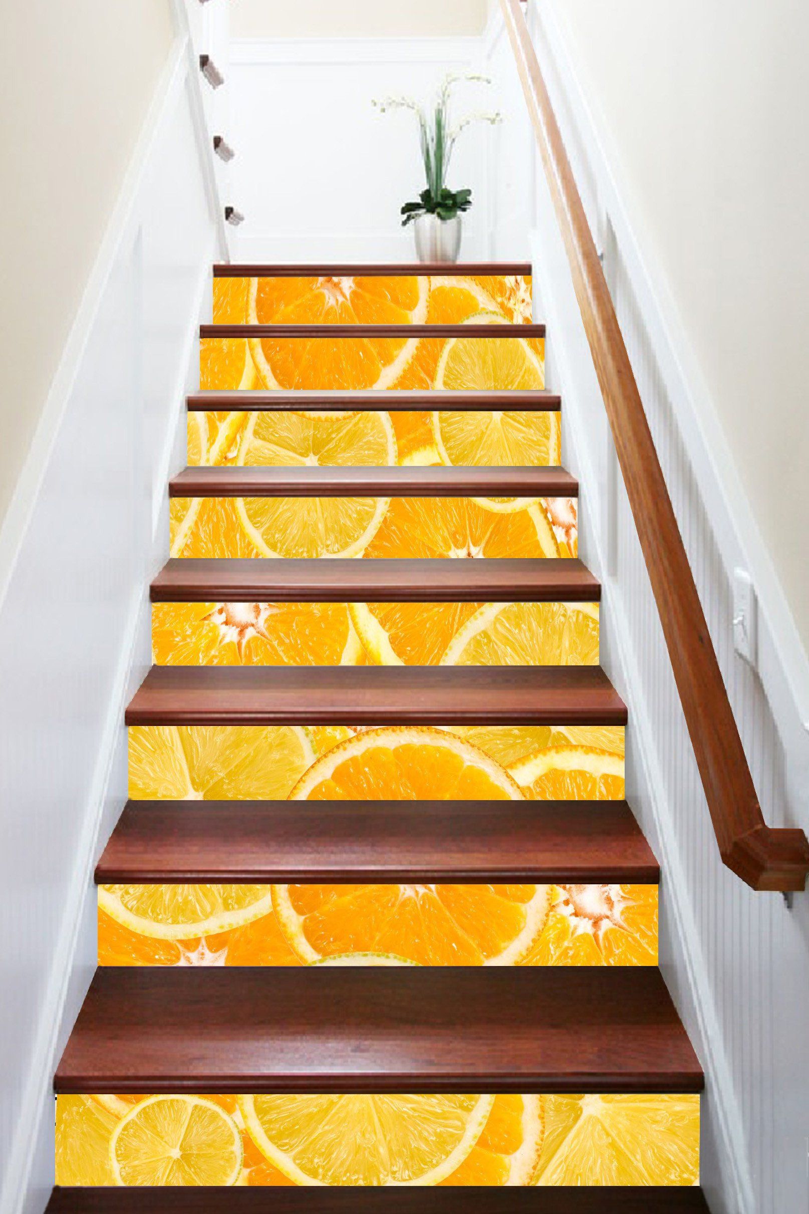 3D Orange Slices 1302 Stair Risers Wallpaper AJ Wallpaper
