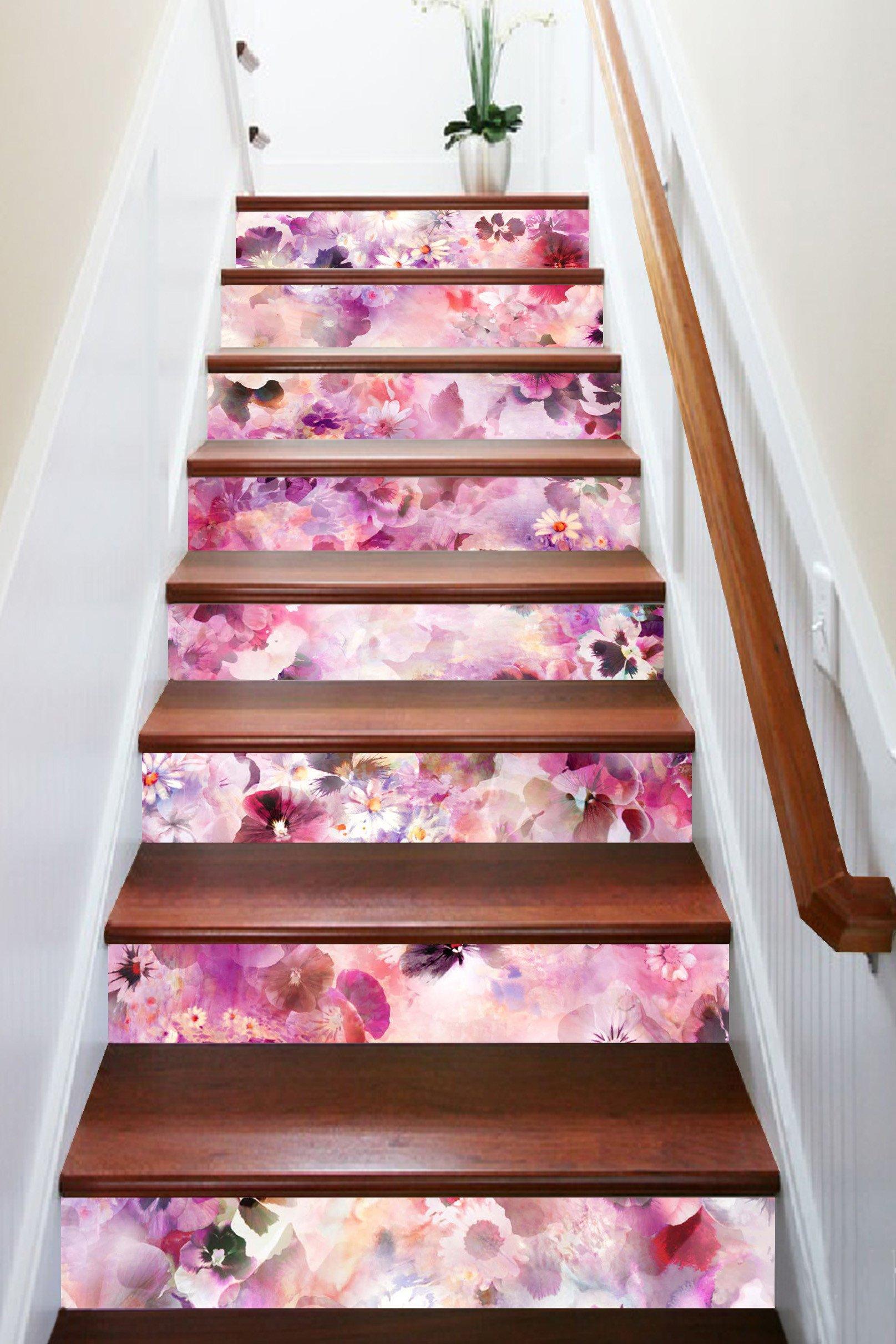 3D Prosperous Flowers 1436 Stair Risers Wallpaper AJ Wallpaper