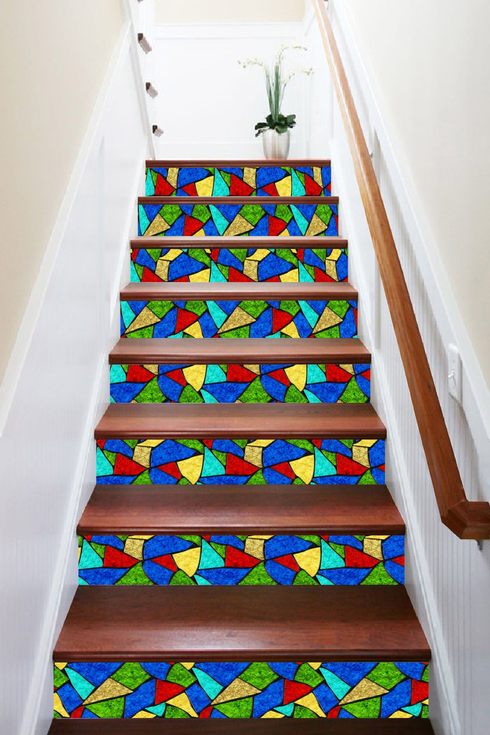 3D Irregular Graphics 1129 Stair Risers Wallpaper AJ Wallpaper