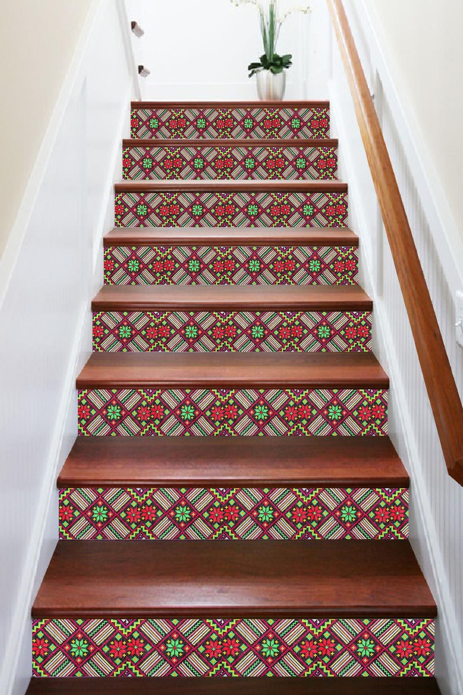 3D Sewing Snowflakes Pattern 1688 Stair Risers Wallpaper AJ Wallpaper