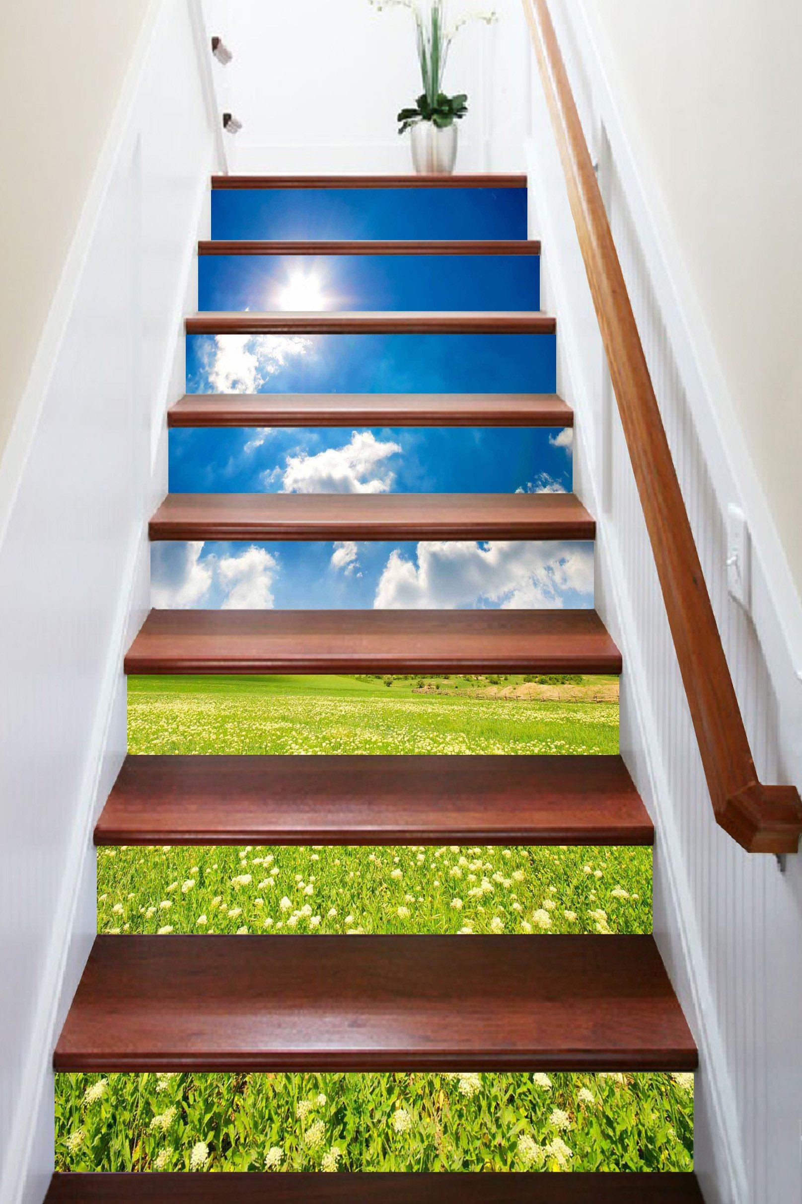 3D Grassland Flowers 1460 Stair Risers Wallpaper AJ Wallpaper